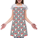 Christmas Santa Penguin Pattern Print Adjustable Apron