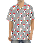 Christmas Santa Penguin Pattern Print Aloha Shirt