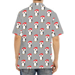 Christmas Santa Penguin Pattern Print Aloha Shirt