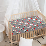 Christmas Santa Penguin Pattern Print Baby Crib Sheet
