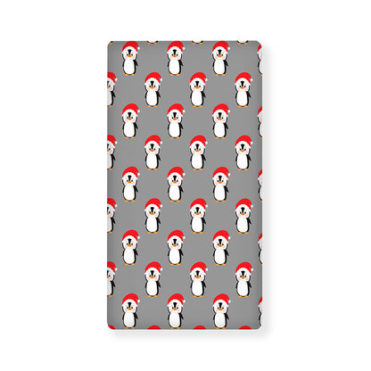 Christmas Santa Penguin Pattern Print Baby Crib Sheet