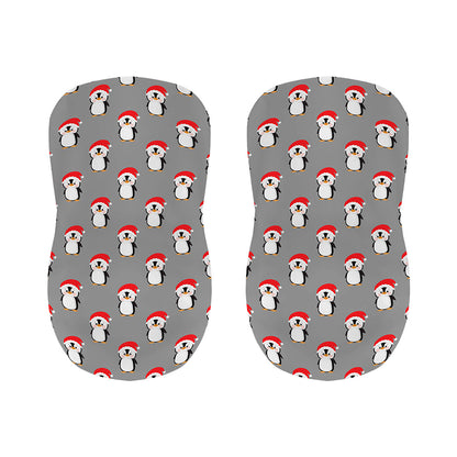 Christmas Santa Penguin Pattern Print Bar Stool Covers