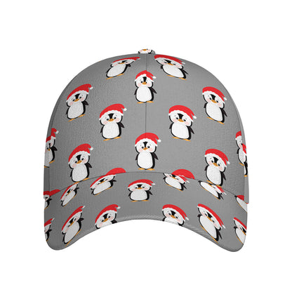 Christmas Santa Penguin Pattern Print Baseball Cap