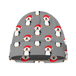 Christmas Santa Penguin Pattern Print Beanie