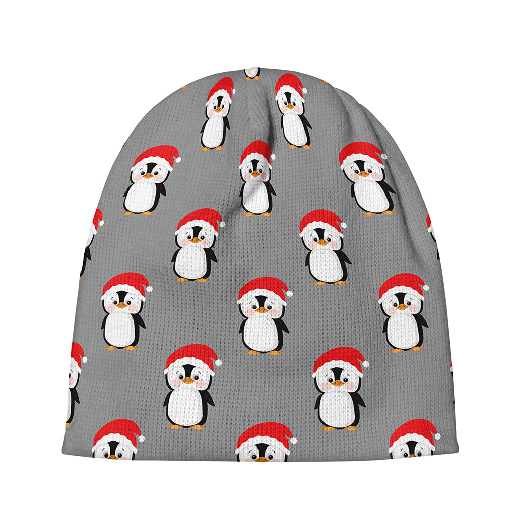 Christmas Santa Penguin Pattern Print Beanie