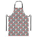 Christmas Santa Penguin Pattern Print Bib Apron With Pocket