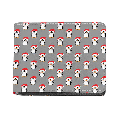 Christmas Santa Penguin Pattern Print Bifold Wallet