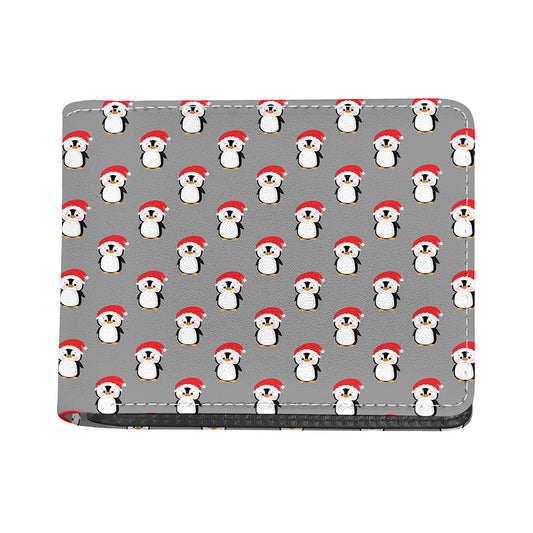 Christmas Santa Penguin Pattern Print Bifold Wallet