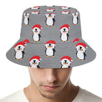 Christmas Santa Penguin Pattern Print Bucket Hat