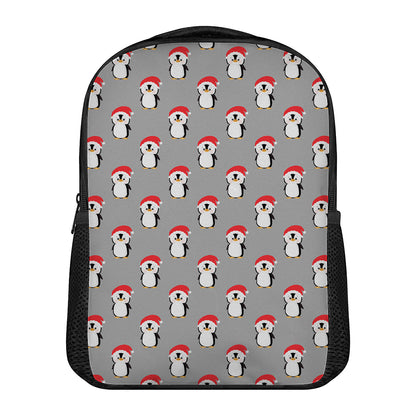 Christmas Santa Penguin Pattern Print Casual Backpack