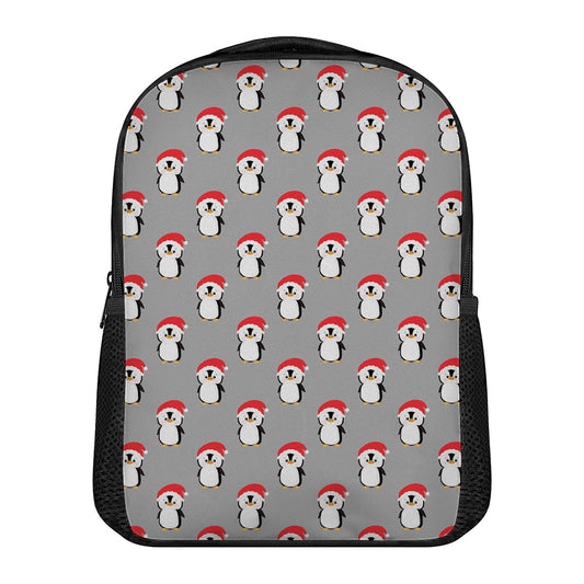 Christmas Santa Penguin Pattern Print Casual Backpack