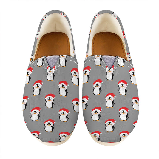 Christmas Santa Penguin Pattern Print Casual Shoes