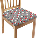 Christmas Santa Penguin Pattern Print Chair Cushion Cover