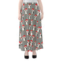 Christmas Santa Penguin Pattern Print Chiffon Maxi Skirt