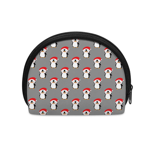 Christmas Santa Penguin Pattern Print Coin Purse