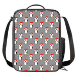 Christmas Santa Penguin Pattern Print Crossbody Lunch Bag