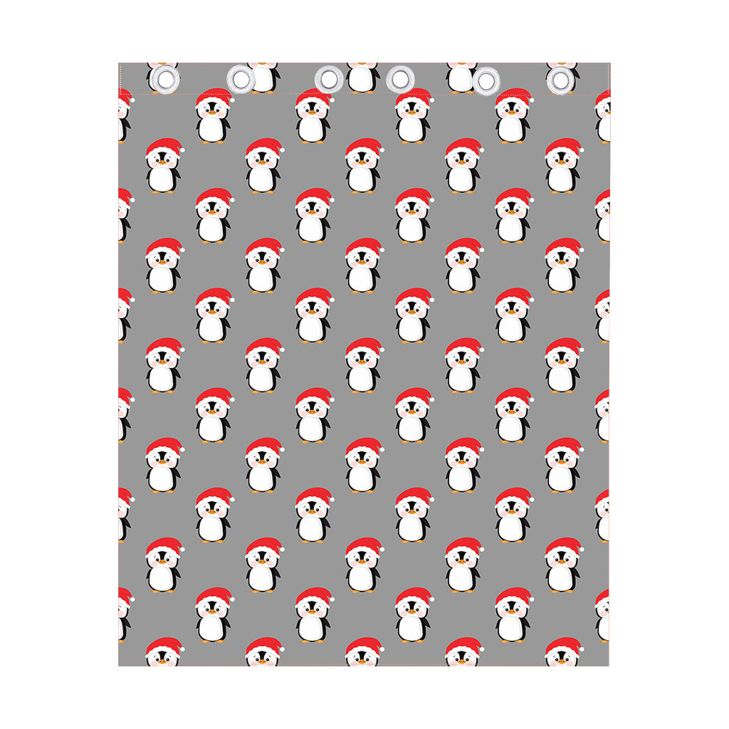 Christmas Santa Penguin Pattern Print Curtain