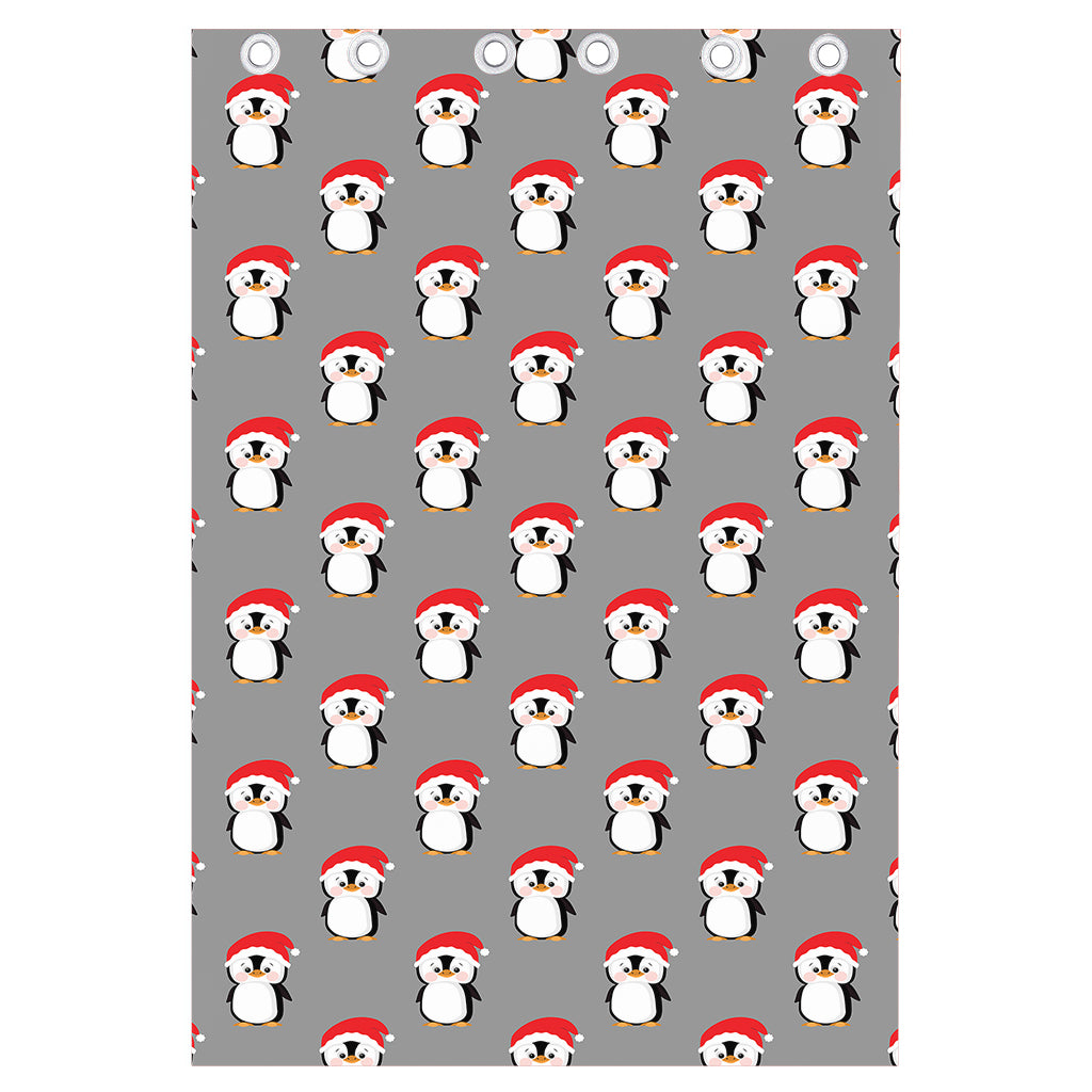 Christmas Santa Penguin Pattern Print Curtain