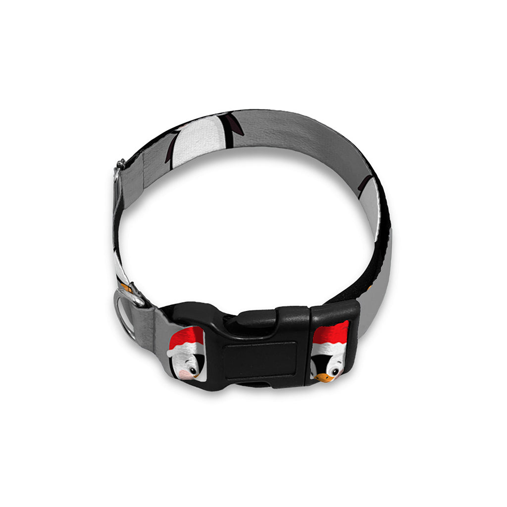 Christmas Santa Penguin Pattern Print Dog Collar