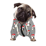Christmas Santa Penguin Pattern Print Dog Zip Up Hoodie