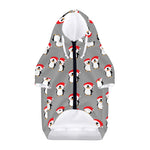 Christmas Santa Penguin Pattern Print Dog Zip Up Hoodie