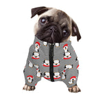 Christmas Santa Penguin Pattern Print Dog Zip Up Jacket