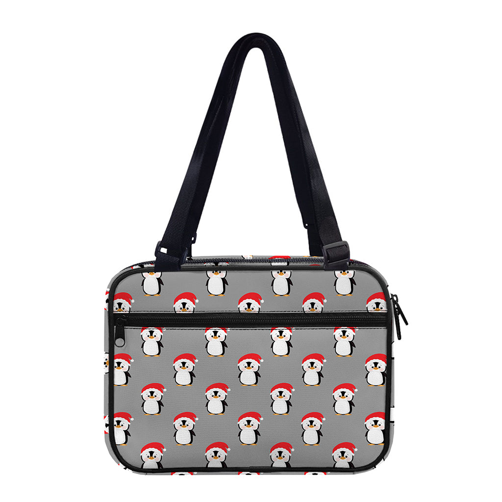 Christmas Santa Penguin Pattern Print Double Strap Bible Bag
