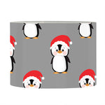Christmas Santa Penguin Pattern Print Drum Lamp Shade