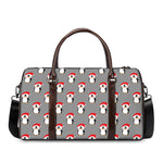 Christmas Santa Penguin Pattern Print Duffle Bag