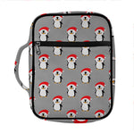 Christmas Santa Penguin Pattern Print Front Pocket Bible Bag