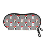 Christmas Santa Penguin Pattern Print Glasses Case