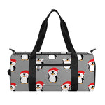 Christmas Santa Penguin Pattern Print Gym Bag
