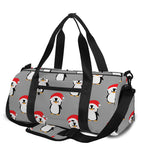 Christmas Santa Penguin Pattern Print Gym Bag