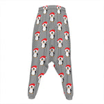 Christmas Santa Penguin Pattern Print Hammer Pants