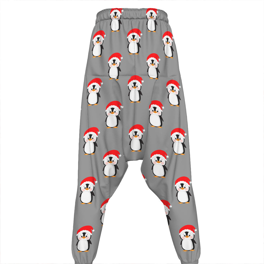 Christmas Santa Penguin Pattern Print Hammer Pants