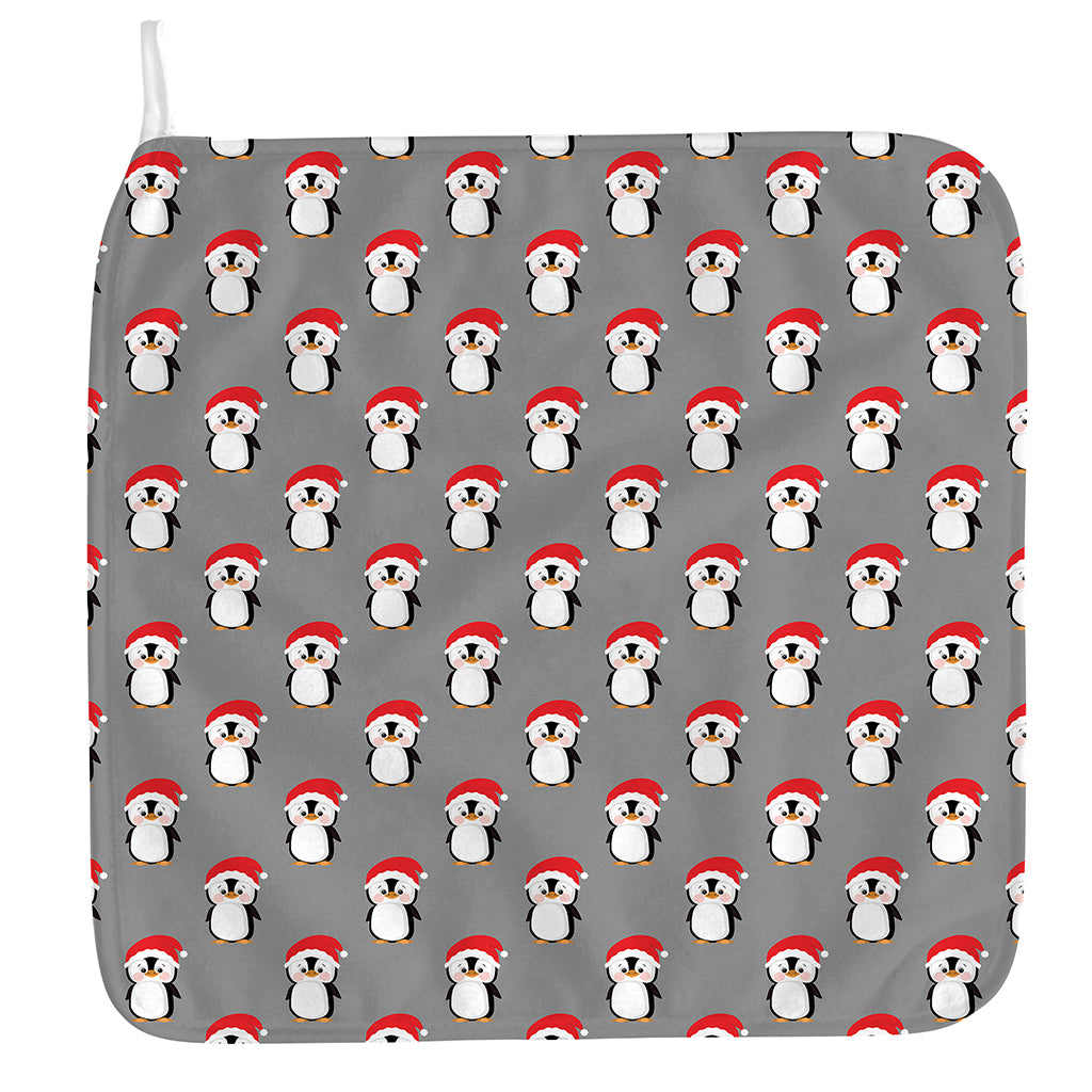 Christmas Santa Penguin Pattern Print Hand Towel