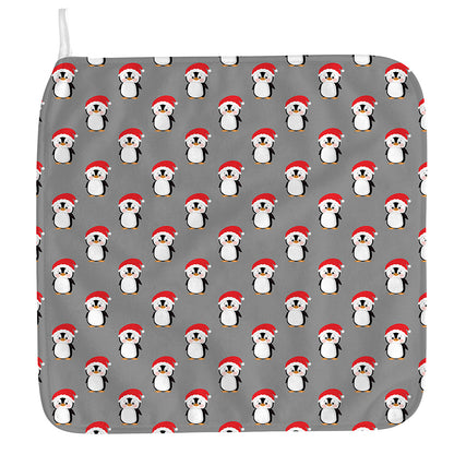 Christmas Santa Penguin Pattern Print Hand Towel