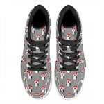 Christmas Santa Penguin Pattern Print High Top Leather Sneakers