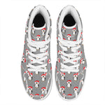 Christmas Santa Penguin Pattern Print High Top Leather Sneakers