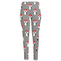 Christmas Santa Penguin Pattern Print High-Waisted Pocket Leggings