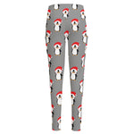 Christmas Santa Penguin Pattern Print High-Waisted Pocket Leggings