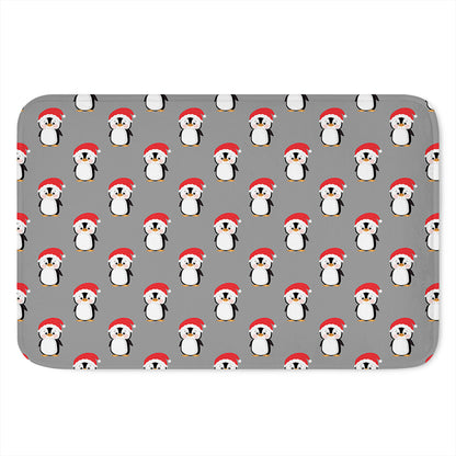 Christmas Santa Penguin Pattern Print Indoor Door Mat