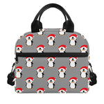 Christmas Santa Penguin Pattern Print Insulated Lunch Bag