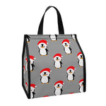 Christmas Santa Penguin Pattern Print Insulated Lunch Tote
