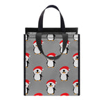 Christmas Santa Penguin Pattern Print Insulated Lunch Tote