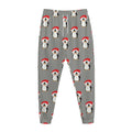Christmas Santa Penguin Pattern Print Jogger Pants