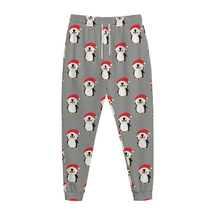 Christmas Santa Penguin Pattern Print Jogger Pants