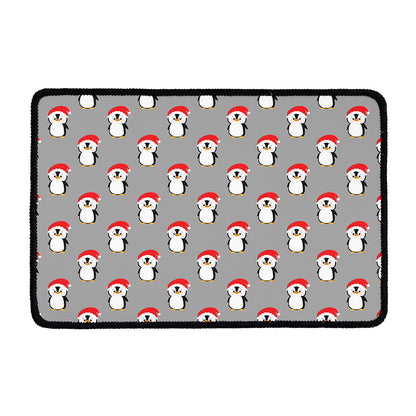 Christmas Santa Penguin Pattern Print Kitchen Mat
