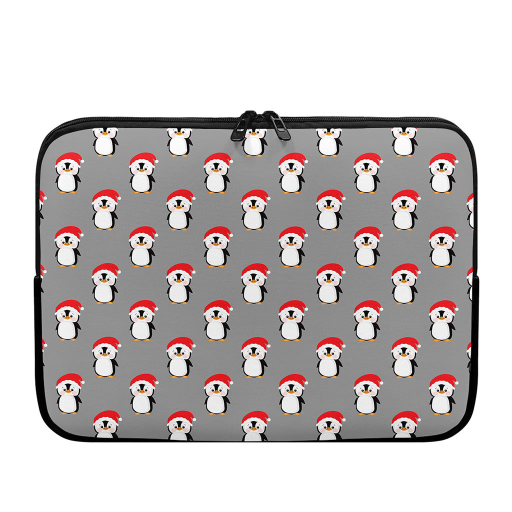 Christmas Santa Penguin Pattern Print Laptop Sleeve