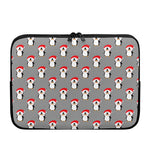 Christmas Santa Penguin Pattern Print Laptop Sleeve